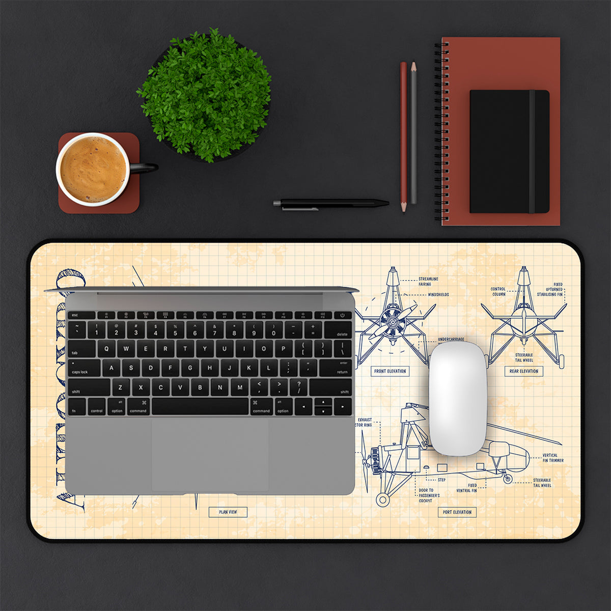 Autogyro Blueprint Desk Mat