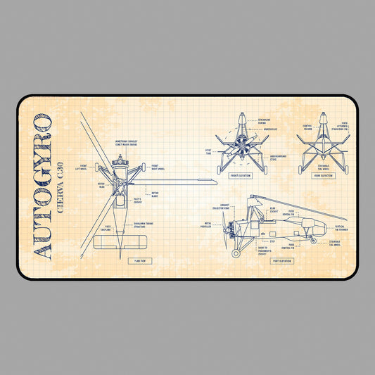Autogyro Blueprint Desk Mat