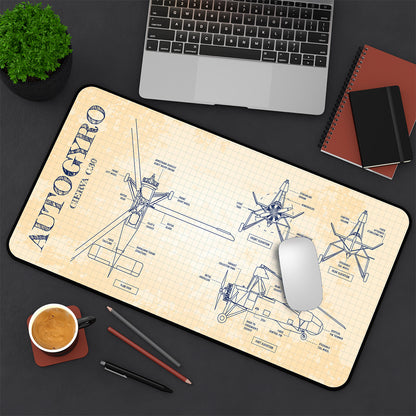 Autogyro Blueprint Desk Mat