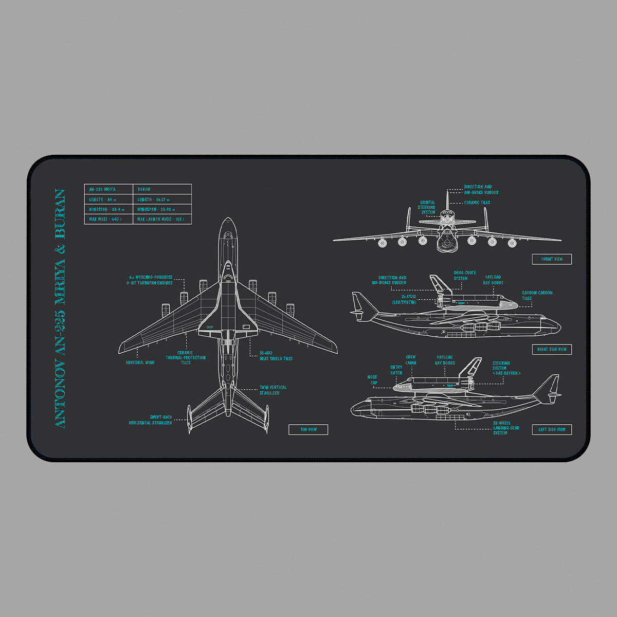 Antonov AN-225 Mriya & Buran Desk Mat