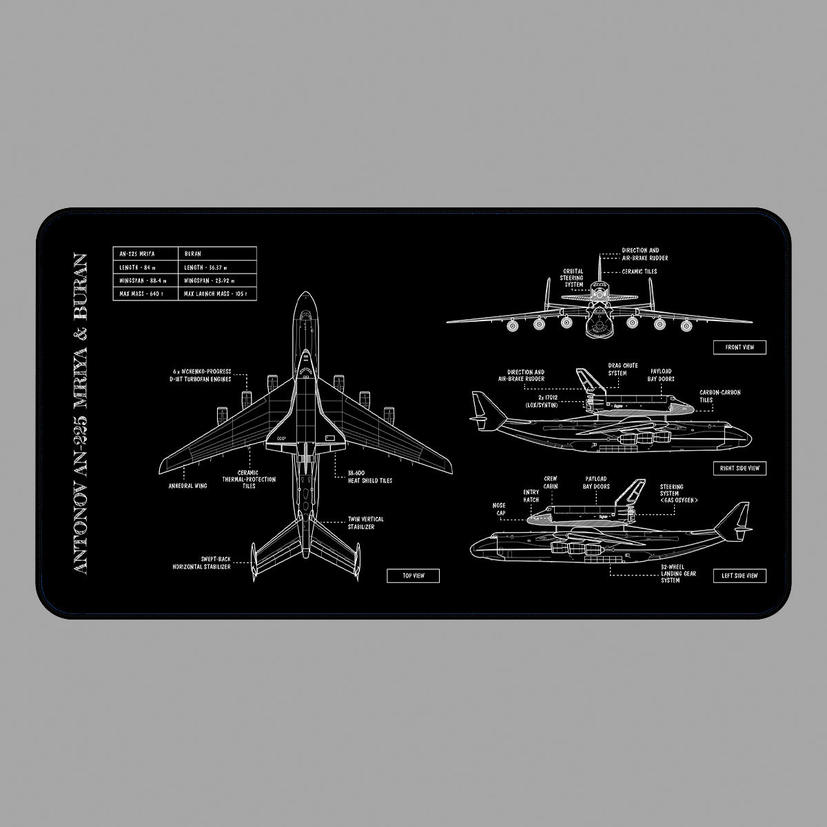 Antonov AN-225 Mriya & Buran Desk Mat