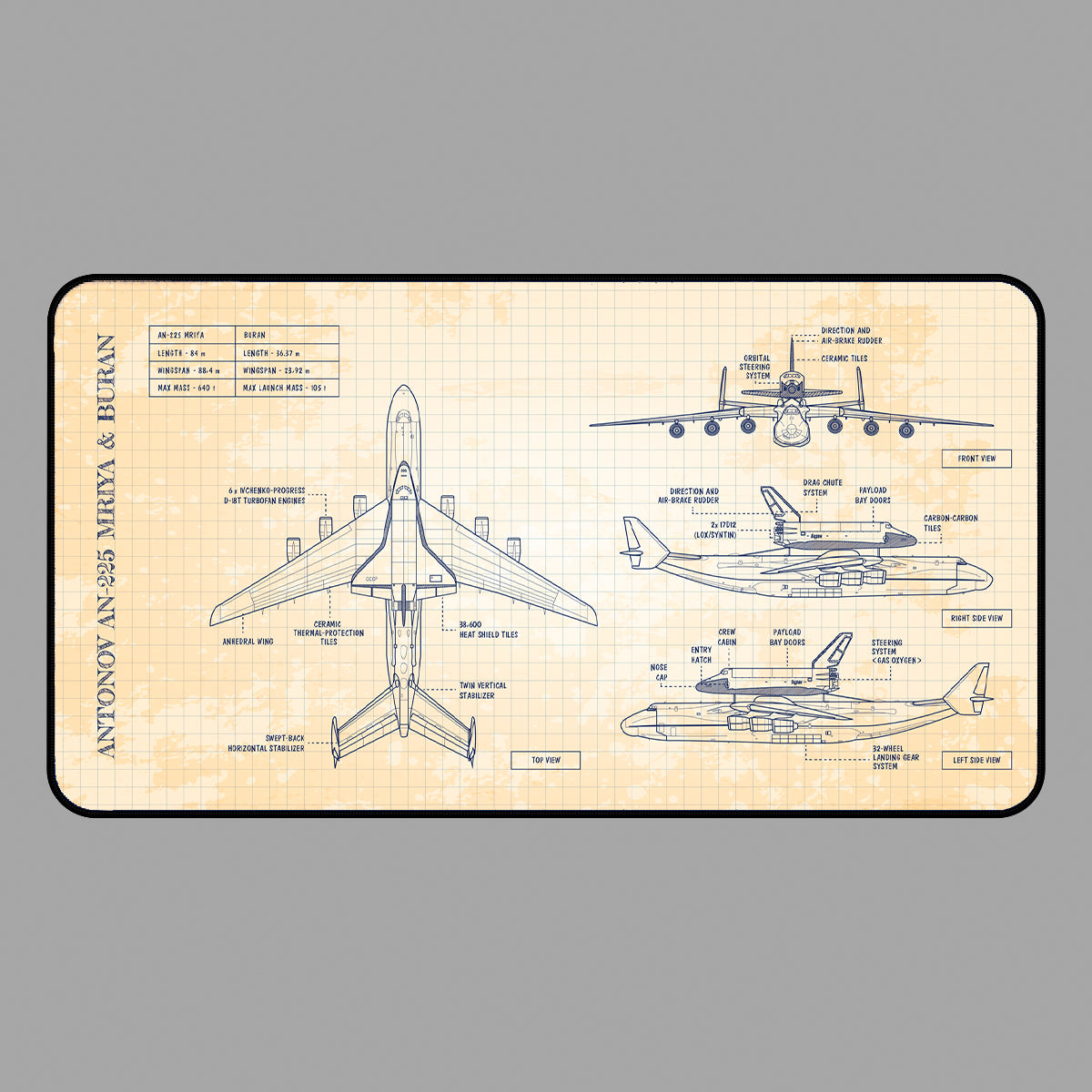 Antonov AN-225 Mriya & Buran Desk Mat
