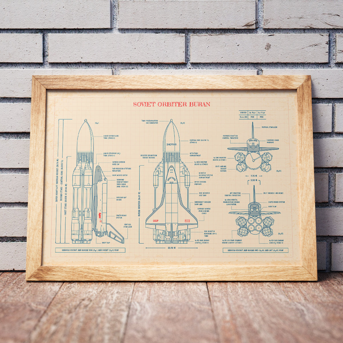 Soviet Orbiter Buran Poster