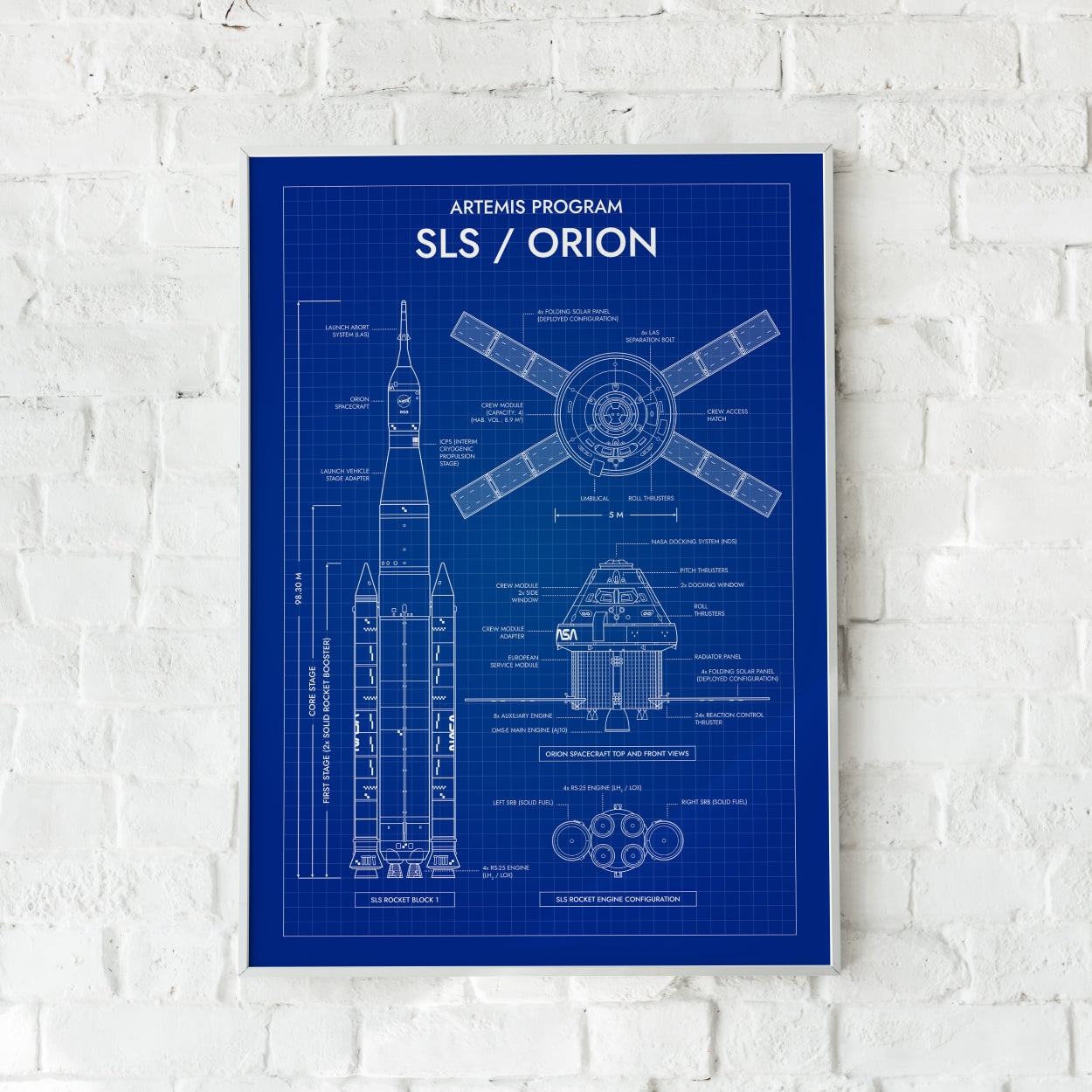 Artemis Program: SLS / Orion (Vertical) Poster