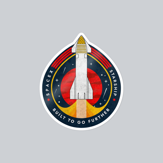 SpaceX-Starship: Built to Go Further - Sticker