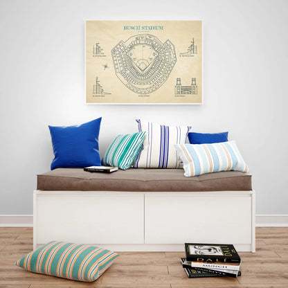 Busch Stadium Blueprint Poster