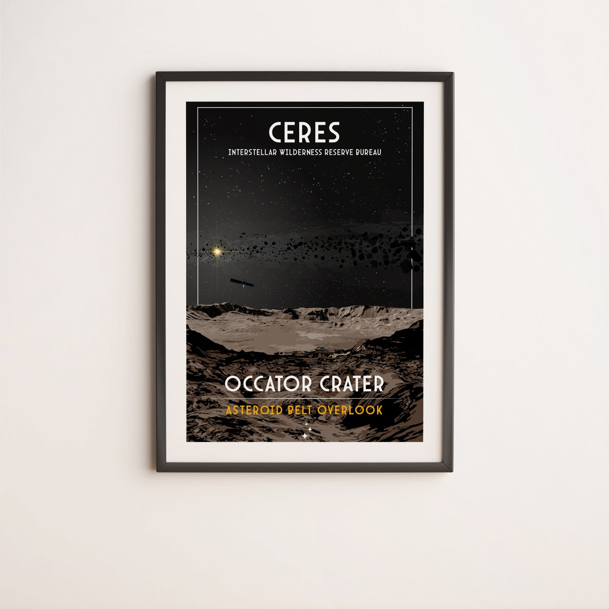 Ceres. Occator Crater (Interstellar Wilderness Reserve Bureau Series) Poster