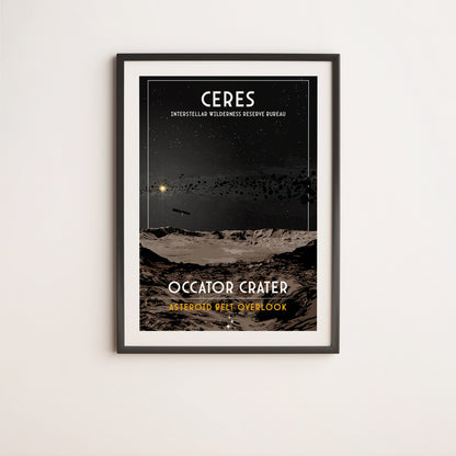 Ceres. Occator Crater (Interstellar Wilderness Reserve Bureau Series) Poster
