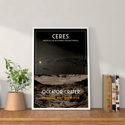 Ceres. Occator Crater (Interstellar Wilderness Reserve Bureau Series) Poster