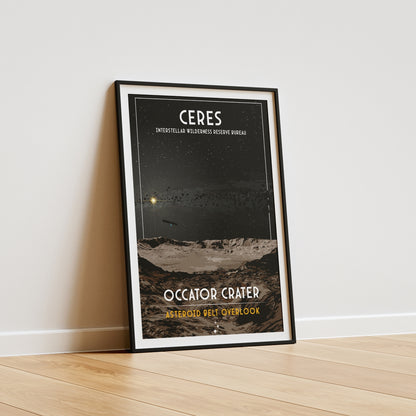 Ceres. Occator Crater (Interstellar Wilderness Reserve Bureau Series) Poster