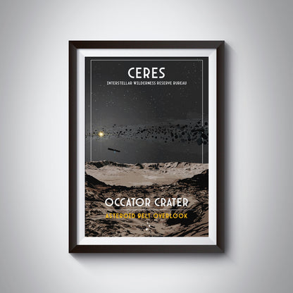 Ceres. Occator Crater (Interstellar Wilderness Reserve Bureau Series) Poster