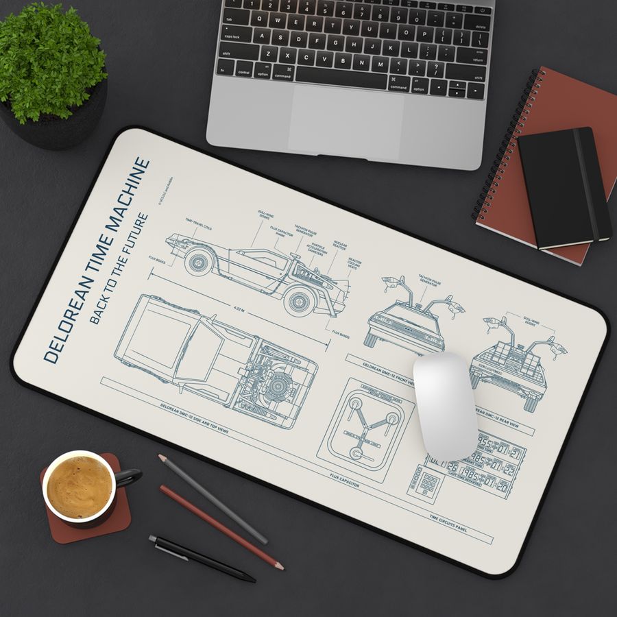 DeLorean Back to the Future Desk Mat