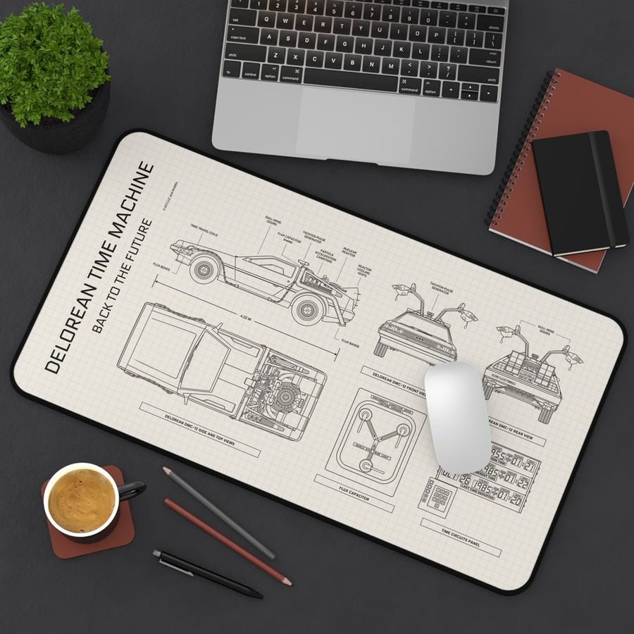 DeLorean Back to the Future Desk Mat