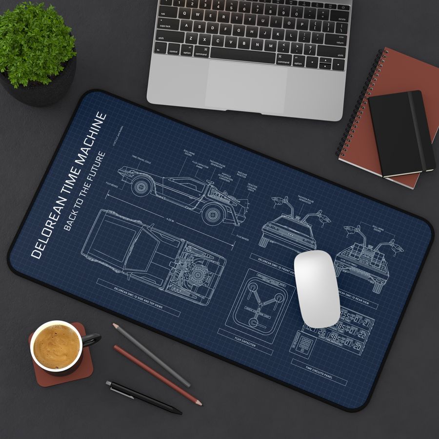 DeLorean Back to the Future Desk Mat