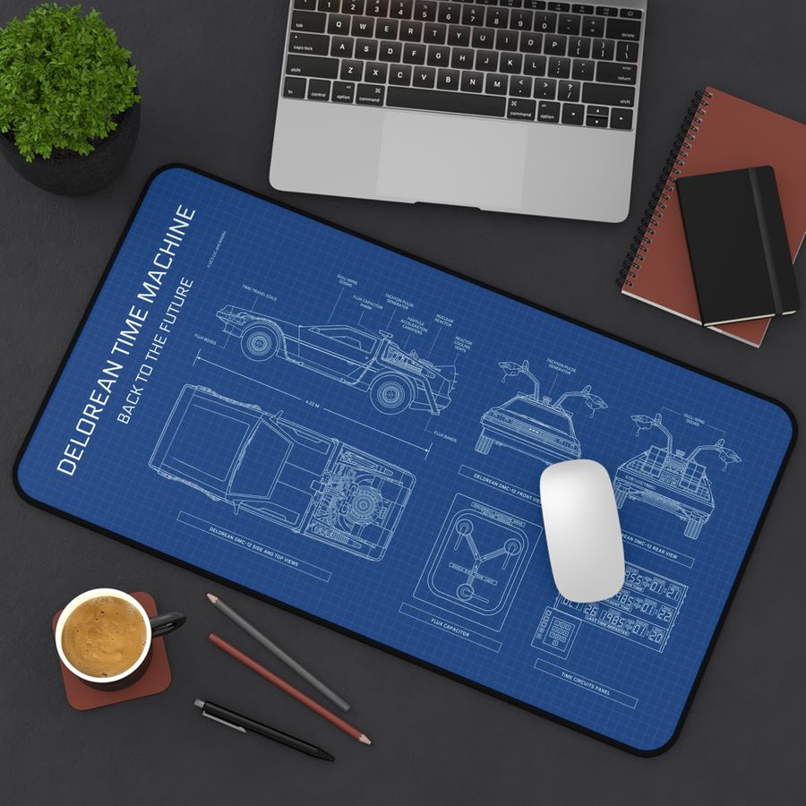 DeLorean Back to the Future Desk Mat