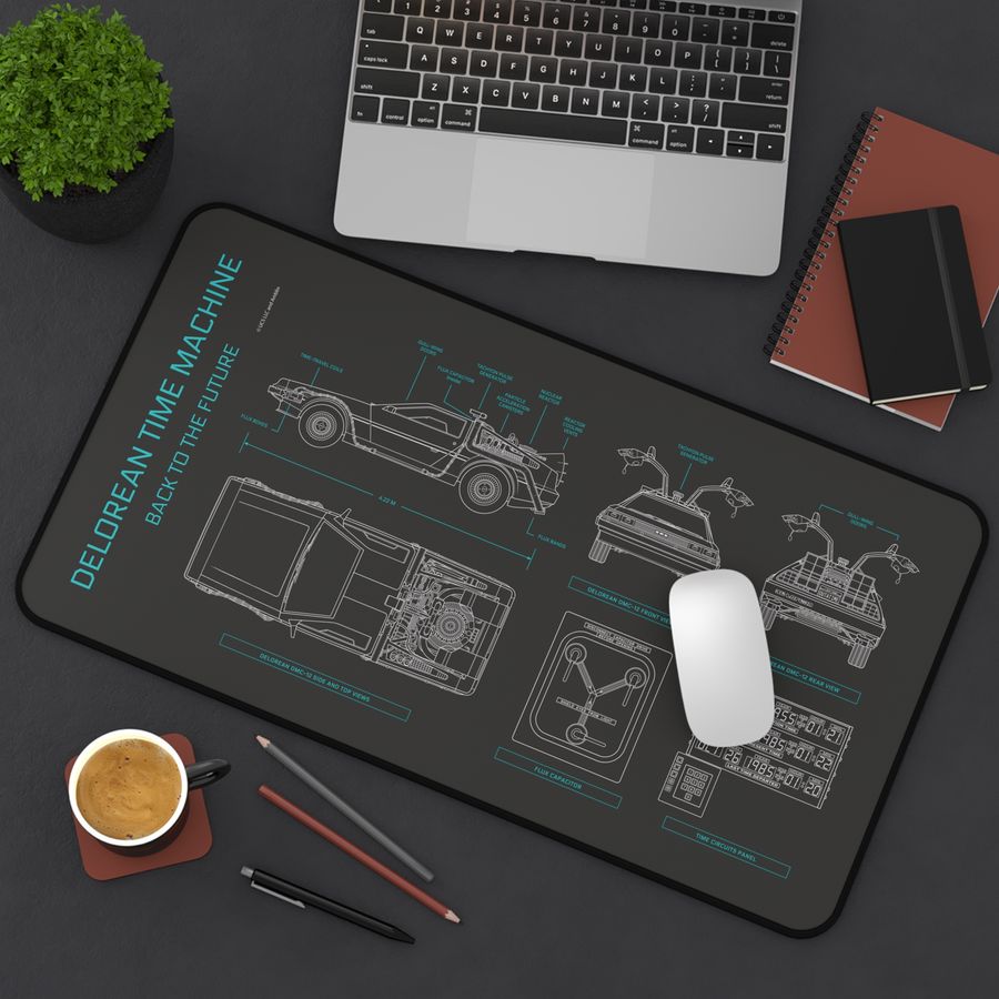 DeLorean Back to the Future Desk Mat