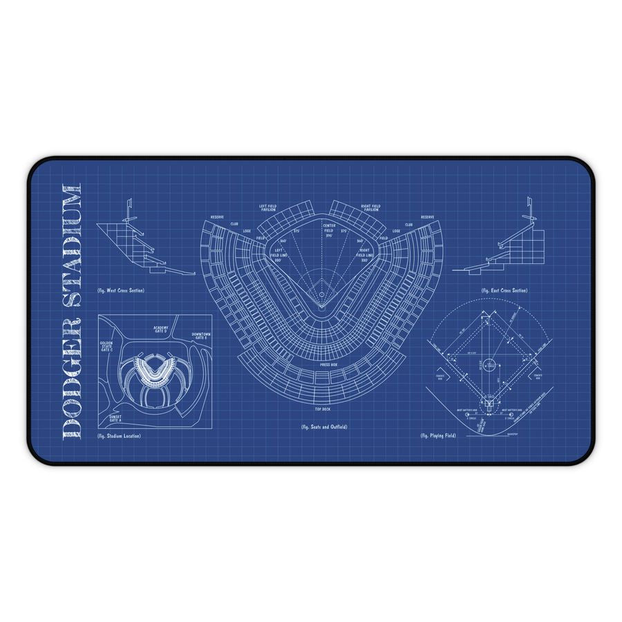 Dodgers Stadium Blueprint Desk Mat