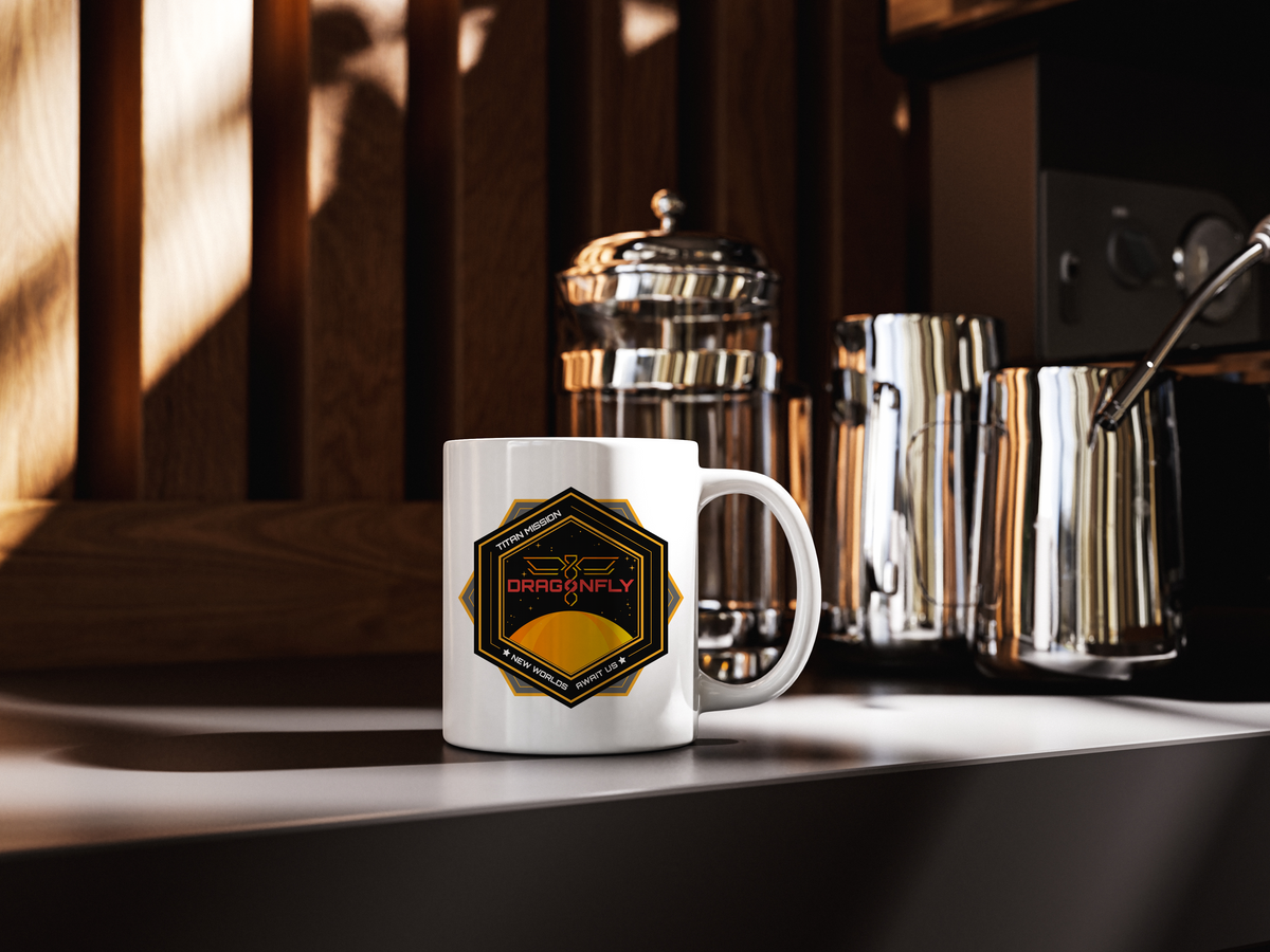 Dragonfly: Titan Mission. New Worlds Await Us - Mug