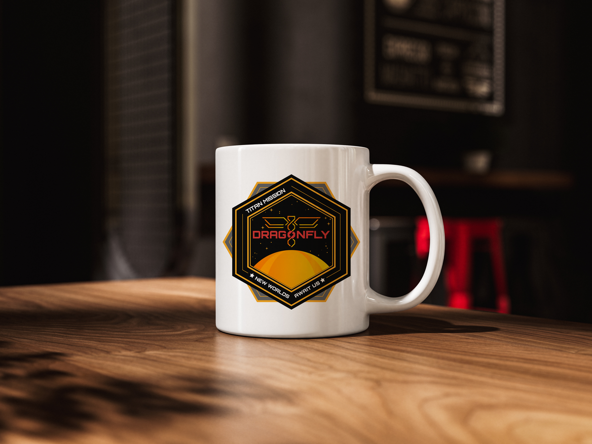 Dragonfly: Titan Mission. New Worlds Await Us - Mug