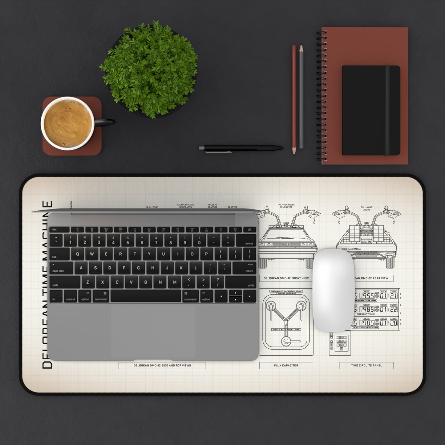 DeLorean Back to the Future Desk Mat