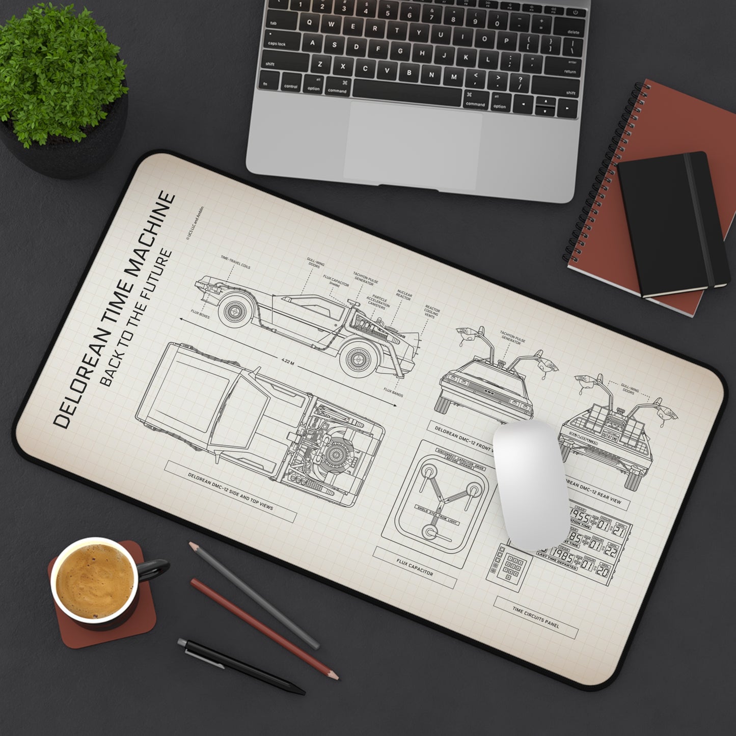 DeLorean Back to the Future Desk Mat