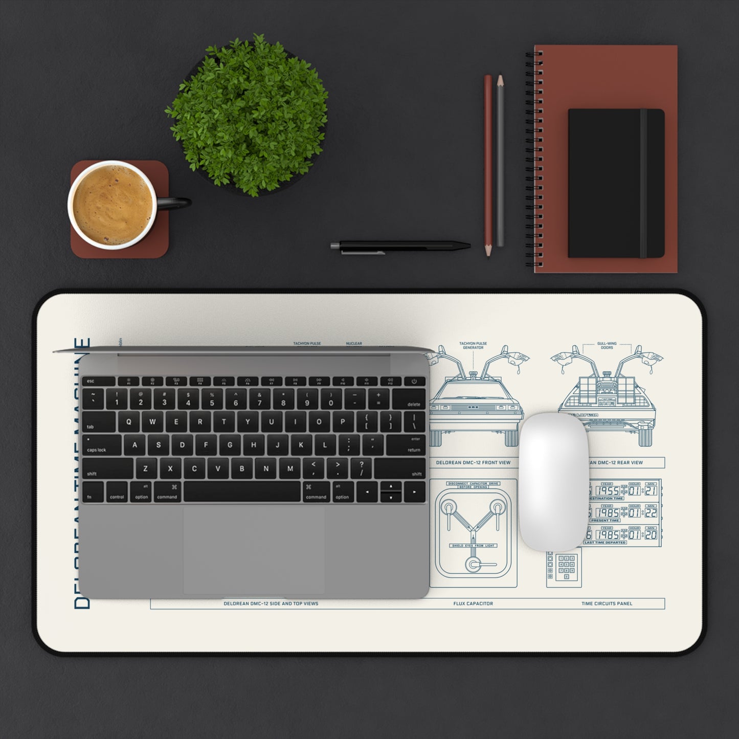 DeLorean Back to the Future Desk Mat