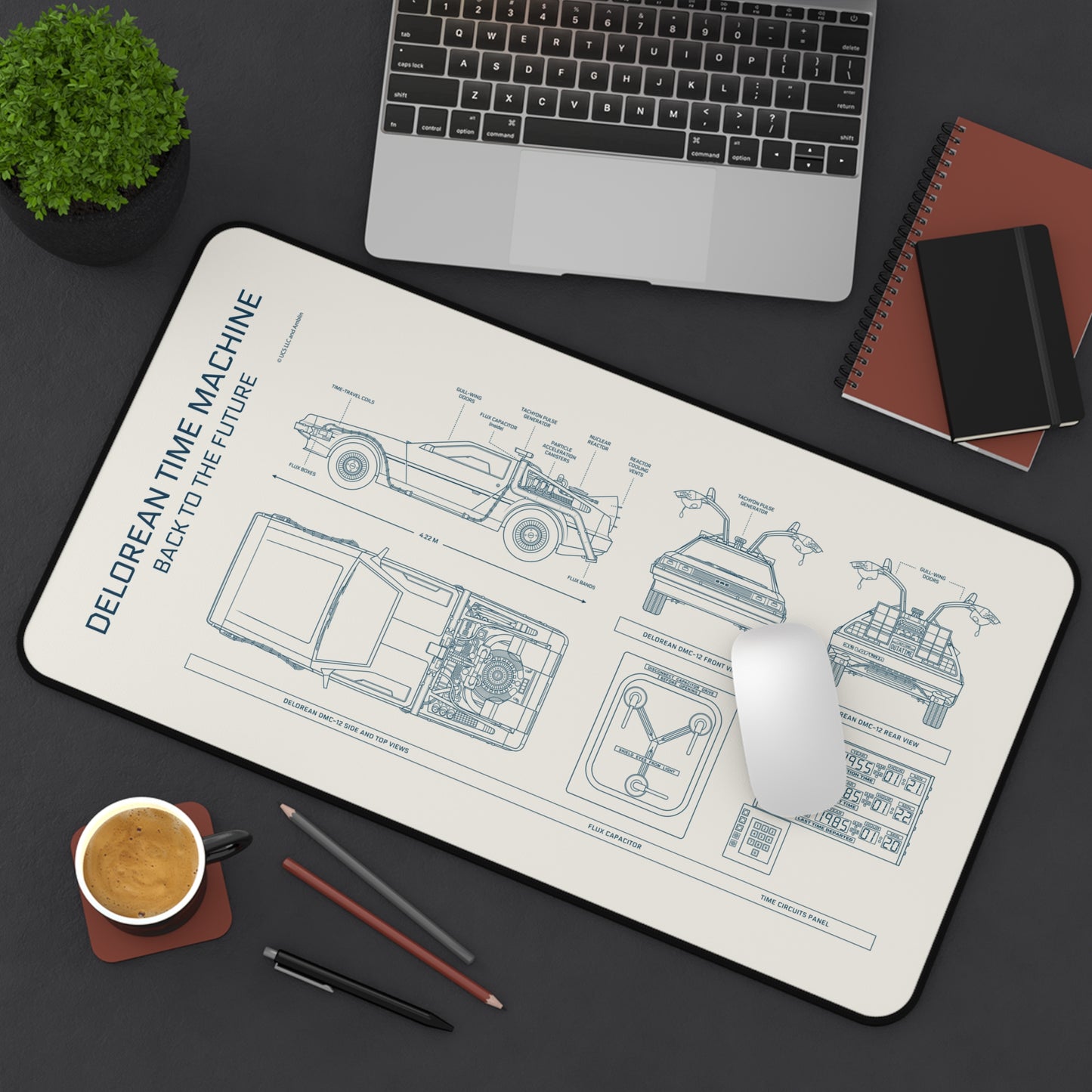 DeLorean Back to the Future Desk Mat