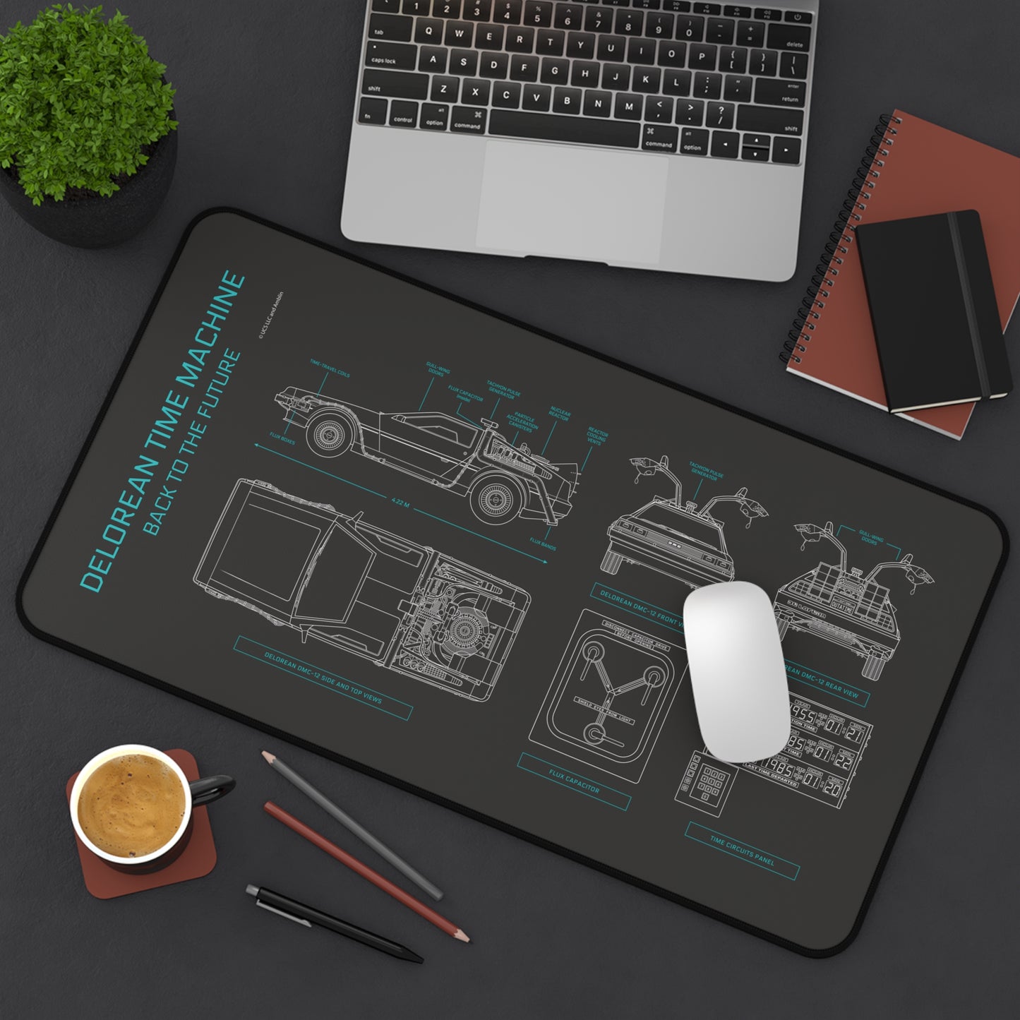 DeLorean Back to the Future Desk Mat