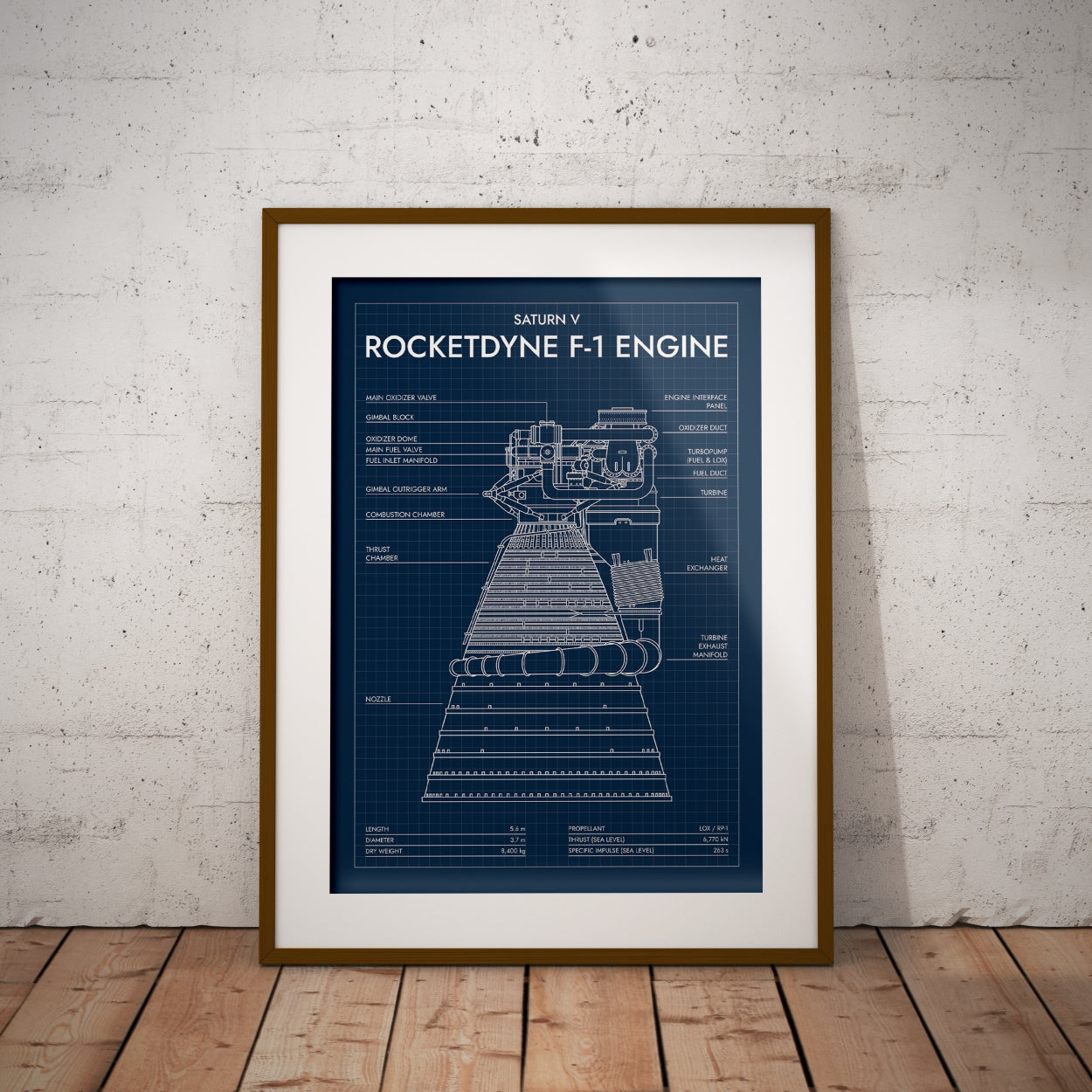 Rocketdyne F-1 Engine. Saturn V Poster
