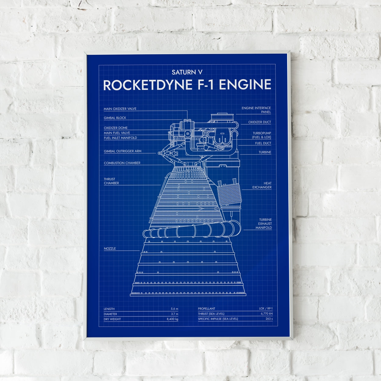 Rocketdyne F-1 Engine. Saturn V Poster
