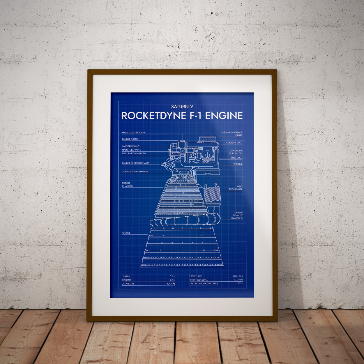 Rocketdyne F-1 Engine. Saturn V Poster