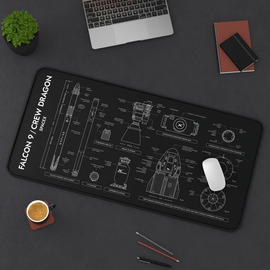 SpaceX Falcon 9 Crew Dragon Desk Mat