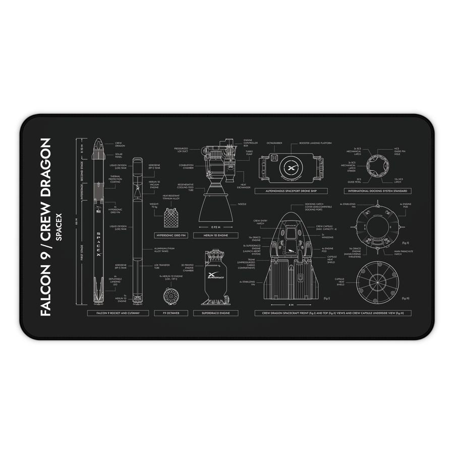SpaceX Falcon 9 Crew Dragon Desk Mat