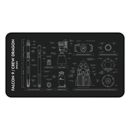 SpaceX Falcon 9 Crew Dragon Desk Mat