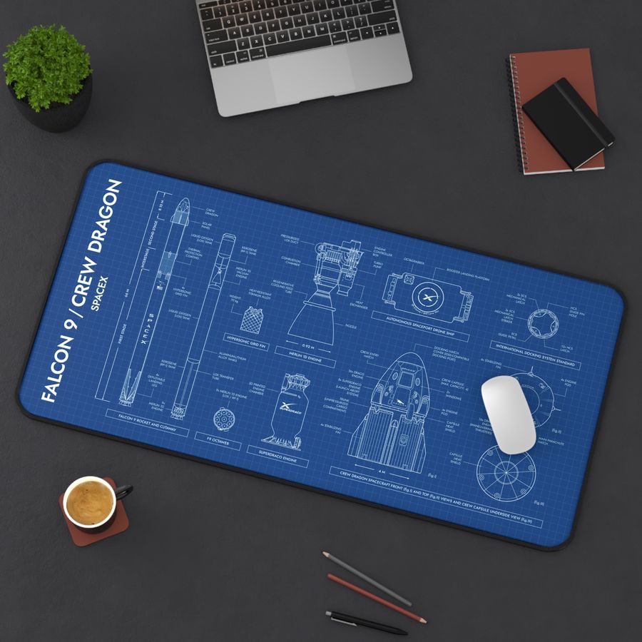 SpaceX Falcon 9 Crew Dragon Desk Mat