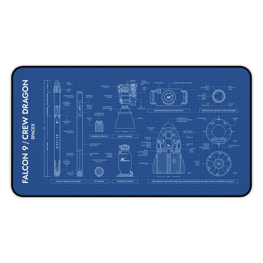 SpaceX Falcon 9 Crew Dragon Desk Mat