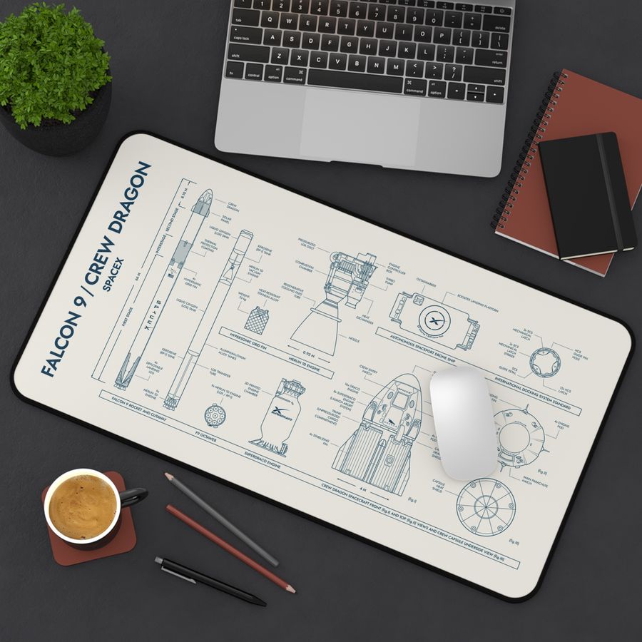 SpaceX Falcon 9 Crew Dragon Desk Mat