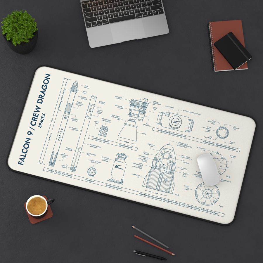 SpaceX Falcon 9 Crew Dragon Desk Mat