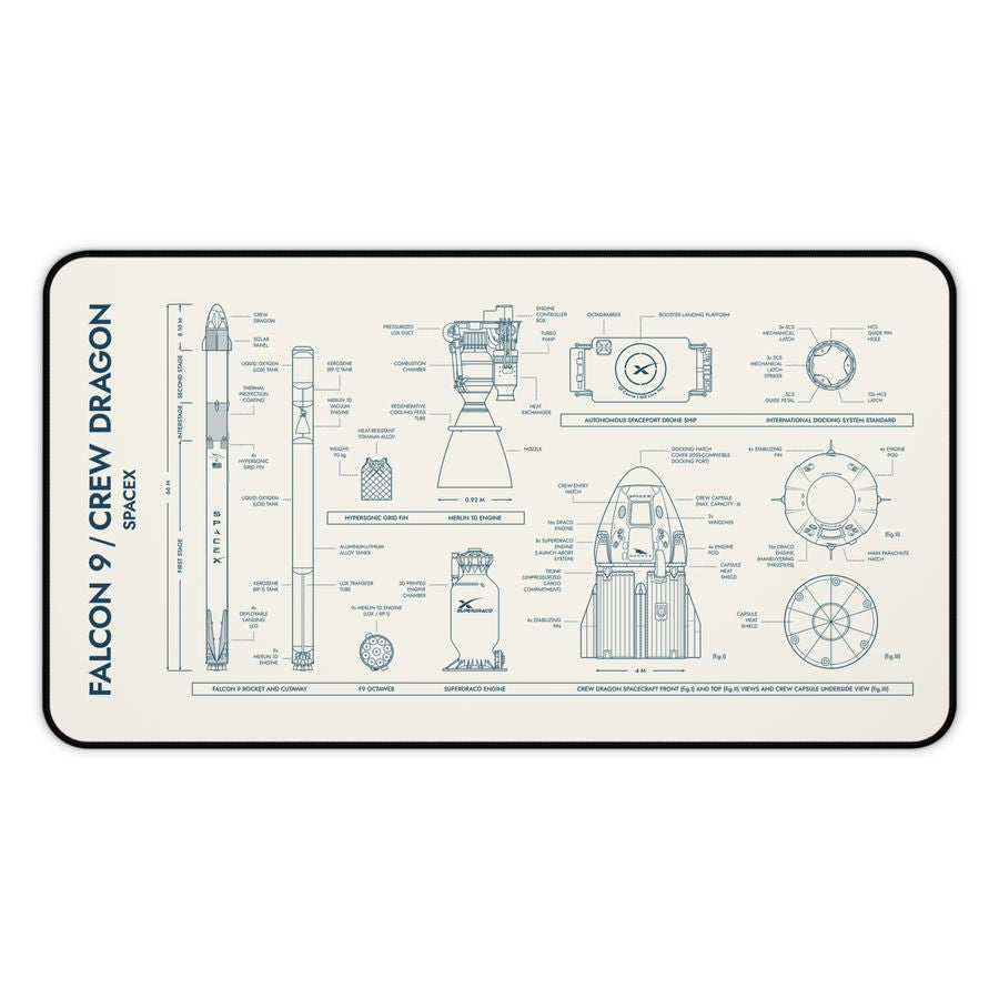 SpaceX Falcon 9 Crew Dragon Desk Mat