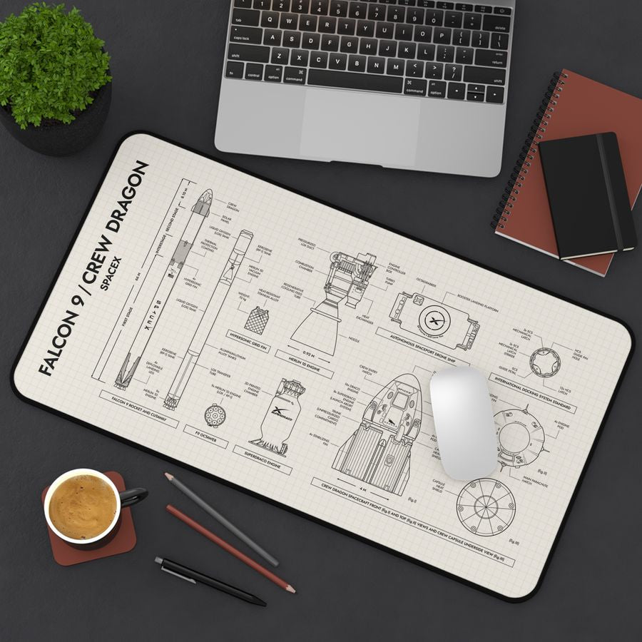 SpaceX Falcon 9 Crew Dragon Desk Mat