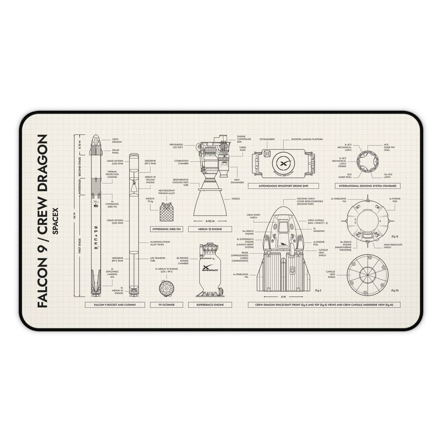 SpaceX Falcon 9 Crew Dragon Desk Mat