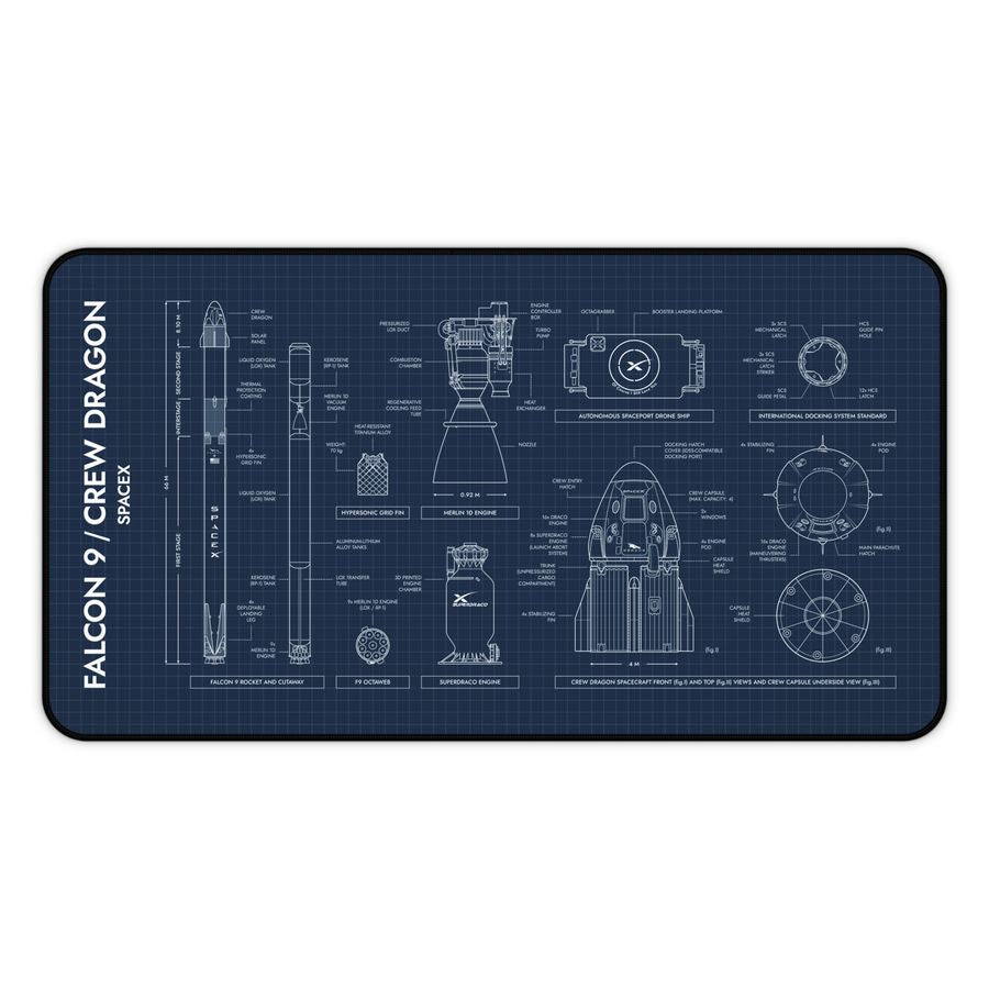 SpaceX Falcon 9 Crew Dragon Desk Mat