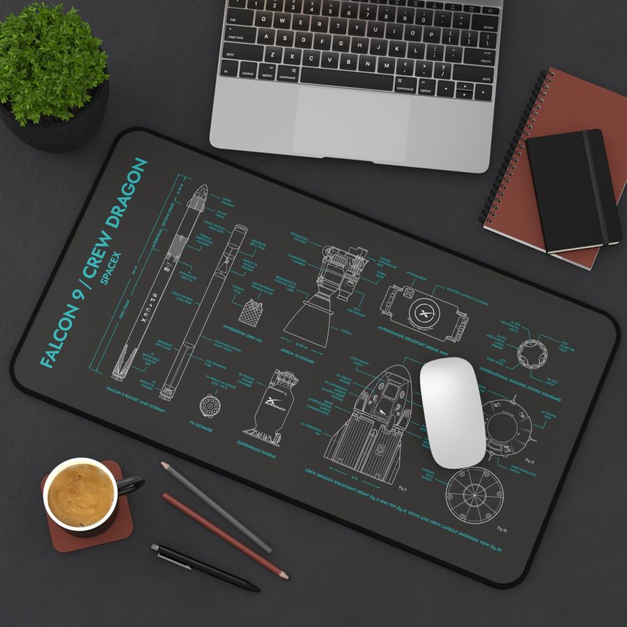 SpaceX Falcon 9 Crew Dragon Desk Mat