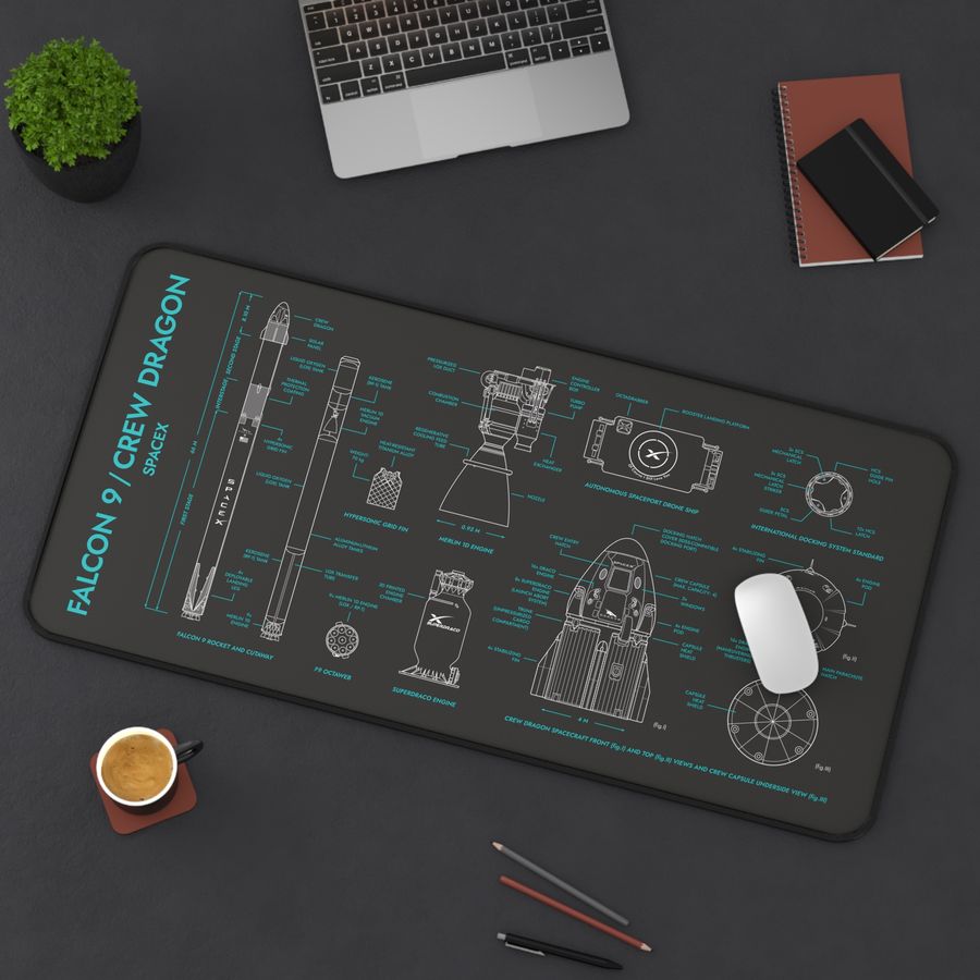 SpaceX Falcon 9 Crew Dragon Desk Mat