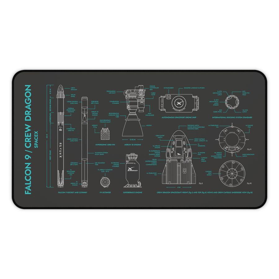 SpaceX Falcon 9 Crew Dragon Desk Mat