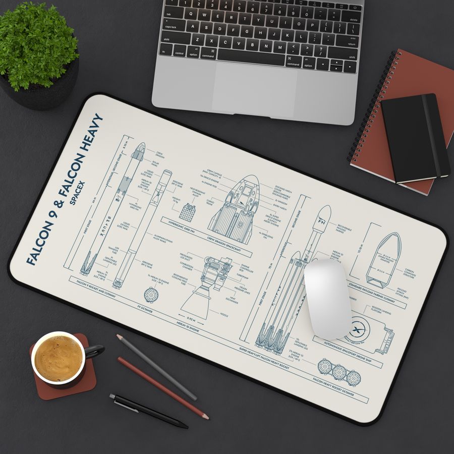 SpaceX Falcon 9 & Falcon Heavy Desk Mat