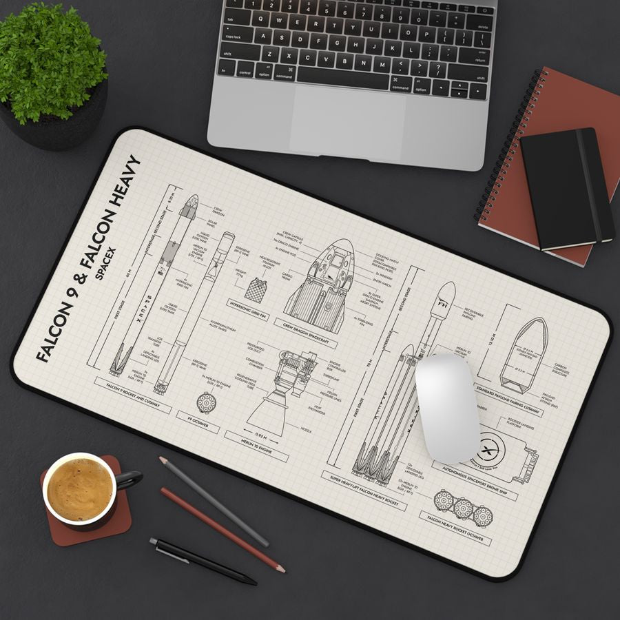 SpaceX Falcon 9 & Falcon Heavy Desk Mat