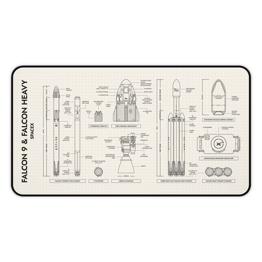 SpaceX Falcon 9 & Falcon Heavy Desk Mat
