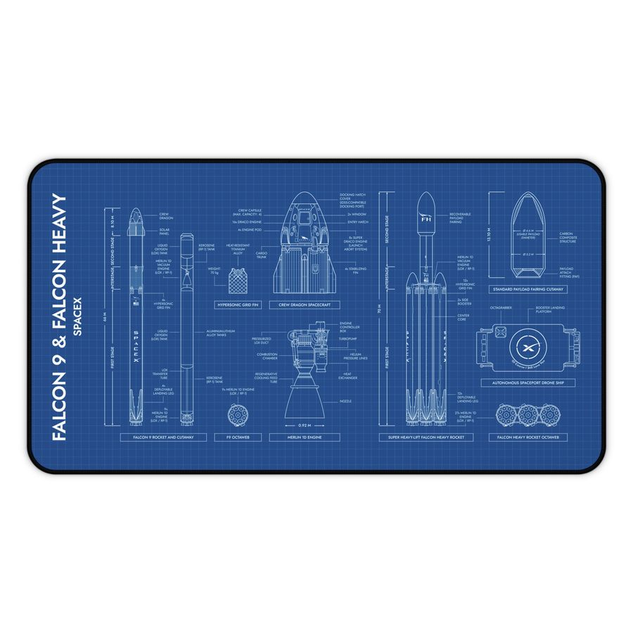 SpaceX Falcon 9 & Falcon Heavy Desk Mat