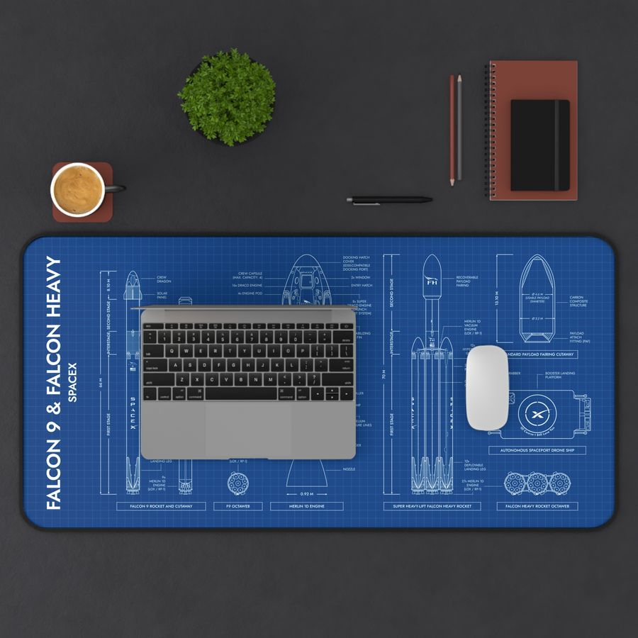 SpaceX Falcon 9 & Falcon Heavy Desk Mat